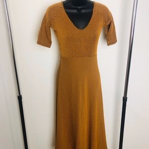 NWT Zara Mustard and Black Striped Dress | Size S